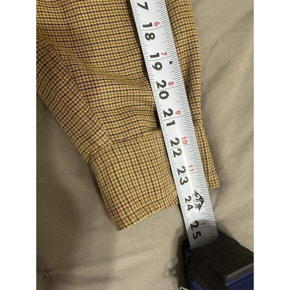 Tommy Hilfiger Men’s Shirt Sz L Tan Plaid Front Pockets Long Sleeve Button Down - Picture 15 of 15
